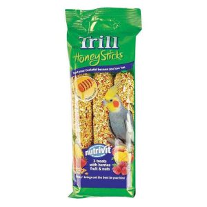 Bird Food | Trill Honeystick For Cockatiels With Berries and Fruit and Nuts, 105gm Pet Food Bird Food