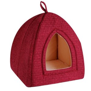 Cat Beds | Linen Cat Bed w/ Mat, 3 Asstd Colours Cat Beds Cat Beds