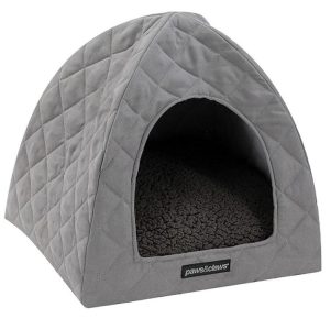 Cat Beds | Self Warming Cat Cave w/ Sherpa Cushion, Charcoal Cat Beds Cat Beds