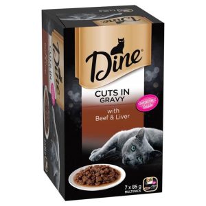 Cat Food | Dine Beef and Liver in a Rich Gravy, 7x85gm Cat Food Cat Food