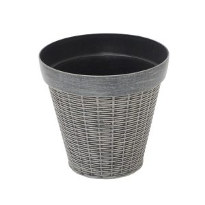 Pots & Plants | Wicker Planter, 20cm, Grey Garden Pots & Plants