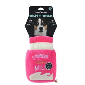 Dog Toys | Mutt Milk Plush, Strawberry, 22cm Dog Toys Dog Toys