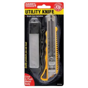 Tools | Utility Knife w/ 3 Refill Blades Hardware Tools