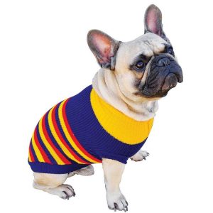 Pet Clothing | Dog Jumper Navy, Red, Yellow 50cm Pet Accessories Pet Clothing